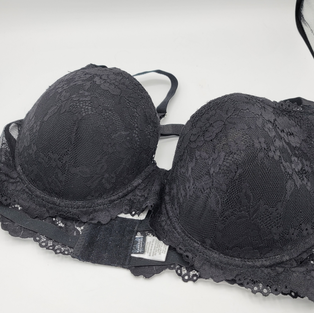 New Rampage Black Lace Bra, 40D, T Back